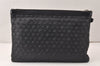 Authentic JIMMY CHOO Pimlico Star Pattern Leather Clutch Hand Bag Black 4508K