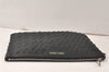 Authentic JIMMY CHOO Pimlico Star Pattern Leather Clutch Hand Bag Black 4508K