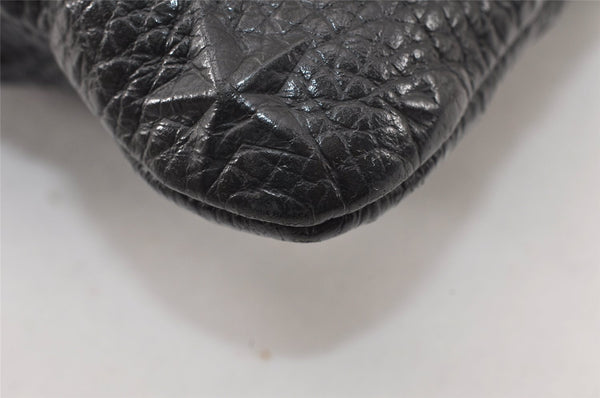 Authentic JIMMY CHOO Pimlico Star Pattern Leather Clutch Hand Bag Black 4508K