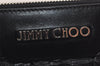 Authentic JIMMY CHOO Pimlico Star Pattern Leather Clutch Hand Bag Black 4508K