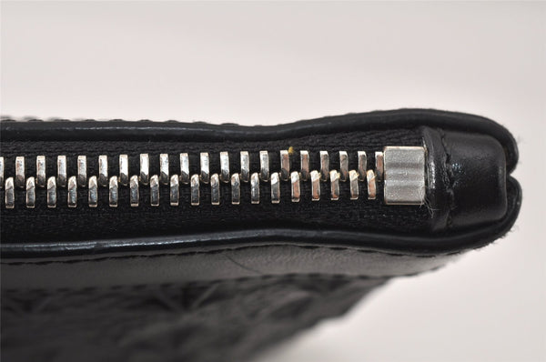 Authentic JIMMY CHOO Pimlico Star Pattern Leather Clutch Hand Bag Black 4508K