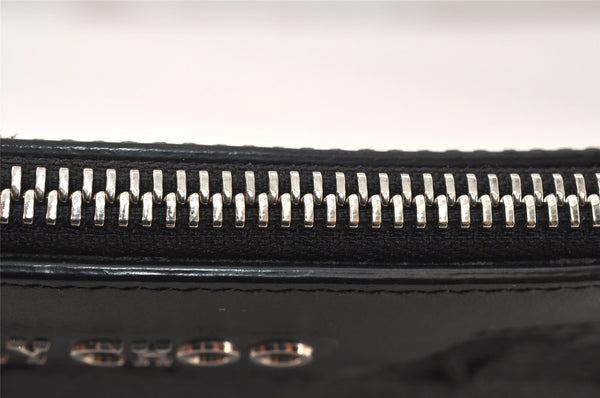 Authentic JIMMY CHOO Pimlico Star Pattern Leather Clutch Hand Bag Black 4508K