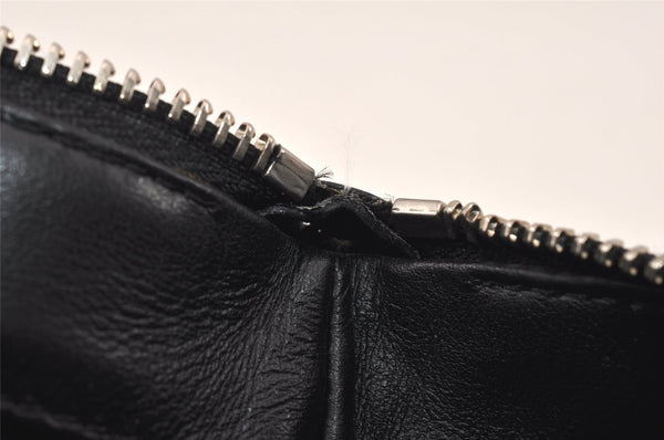 Authentic JIMMY CHOO Pimlico Star Pattern Leather Clutch Hand Bag Black 4508K