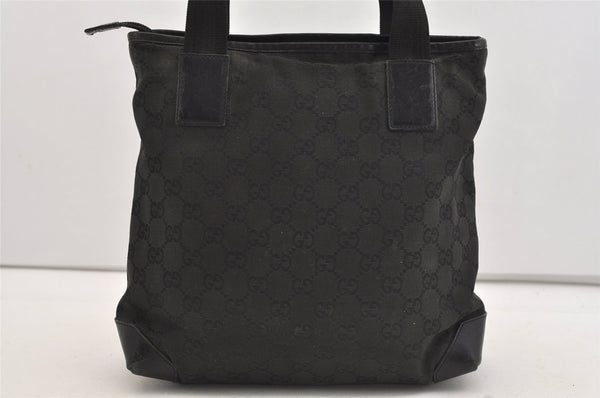 Authentic GUCCI Vintage Shoulder Tote Bag GG Canvas Leather 28893 Black 4509J