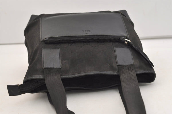 Authentic GUCCI Vintage Shoulder Tote Bag GG Canvas Leather 28893 Black 4509J