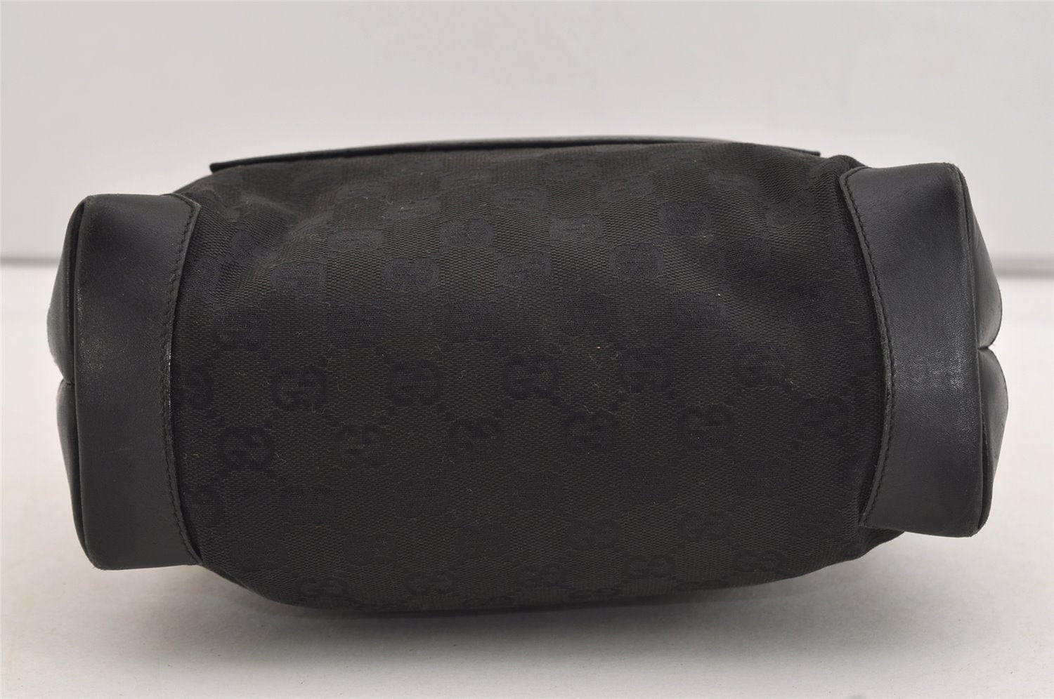 Authentic GUCCI Vintage Shoulder Tote Bag GG Canvas Leather 28893 Black 4509J