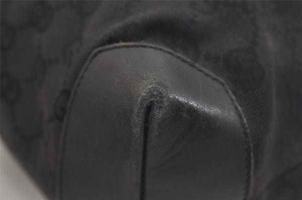 Authentic GUCCI Vintage Shoulder Tote Bag GG Canvas Leather 28893 Black 4509J