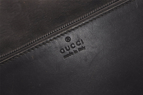 Authentic GUCCI Vintage Shoulder Tote Bag GG Canvas Leather 28893 Black 4509J