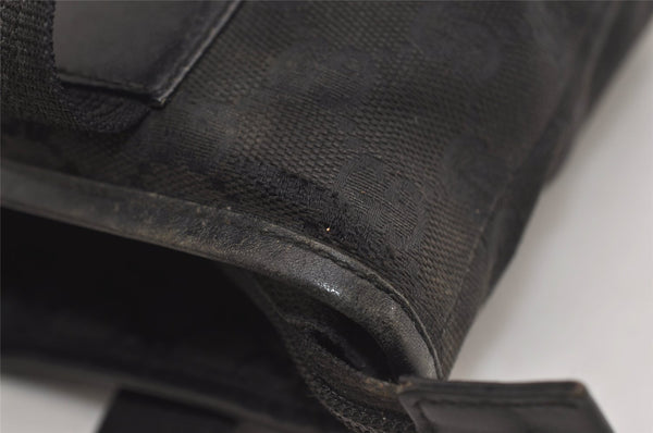 Authentic GUCCI Vintage Shoulder Tote Bag GG Canvas Leather 28893 Black 4509J