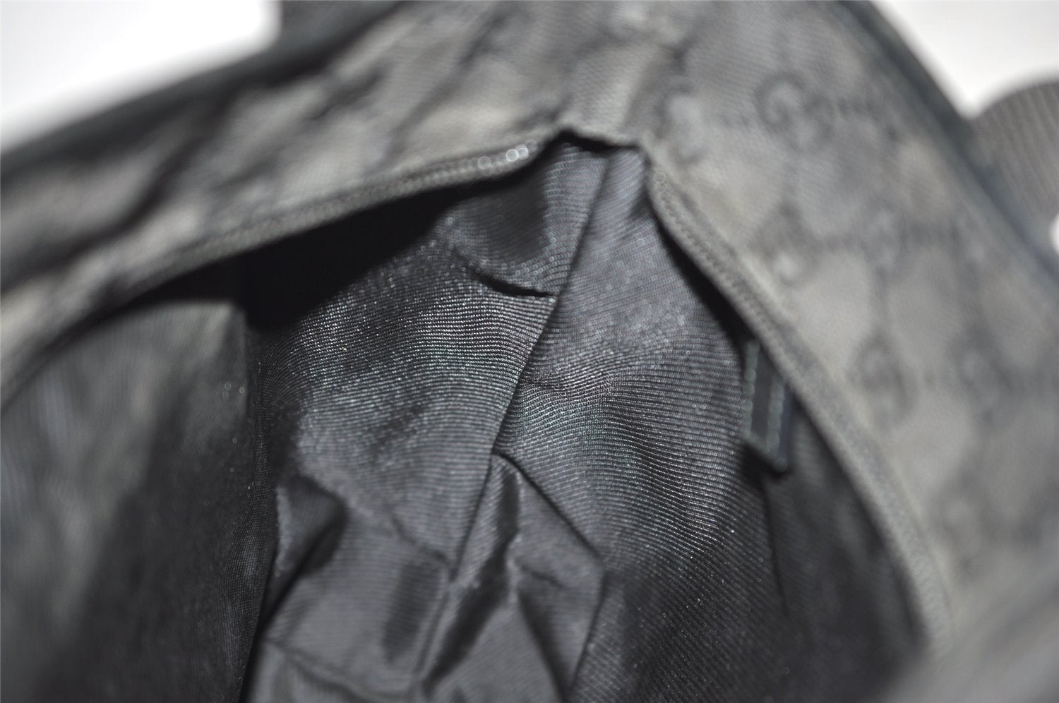 Authentic GUCCI Vintage Shoulder Tote Bag GG Canvas Leather 28893 Black 4509J