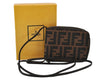 Authentic FENDI Zucca Shoulder Wallet Canvas Leather Brown Box Junk 4509K