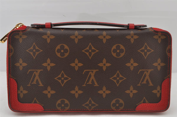 Auth Louis Vuitton Monogram Retiro Daily Organizer Travel Case M61452 Red 4510K