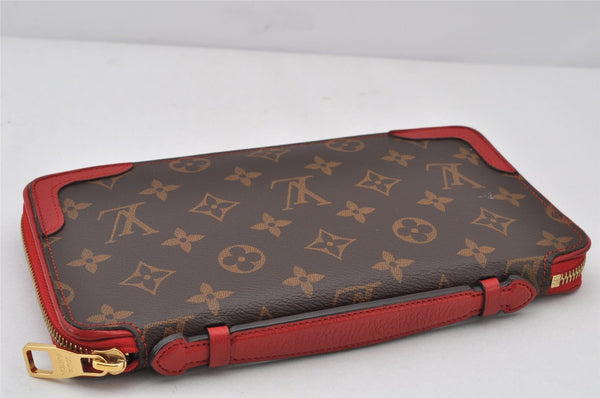 Auth Louis Vuitton Monogram Retiro Daily Organizer Travel Case M61452 Red 4510K