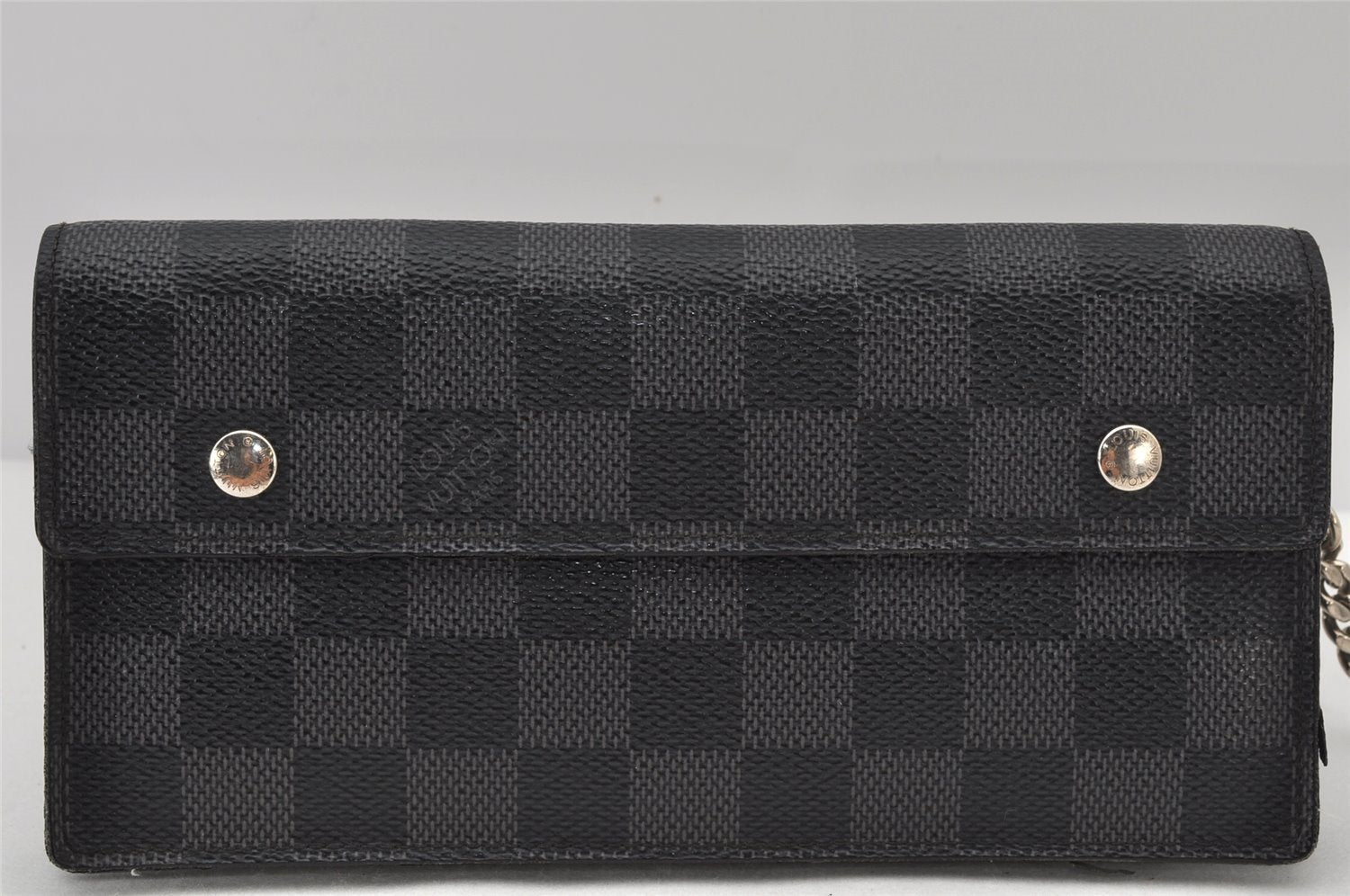 Auth Louis Vuitton Damier Graphite Portefeuille Accordeon Wallet N60023 LV 4511K