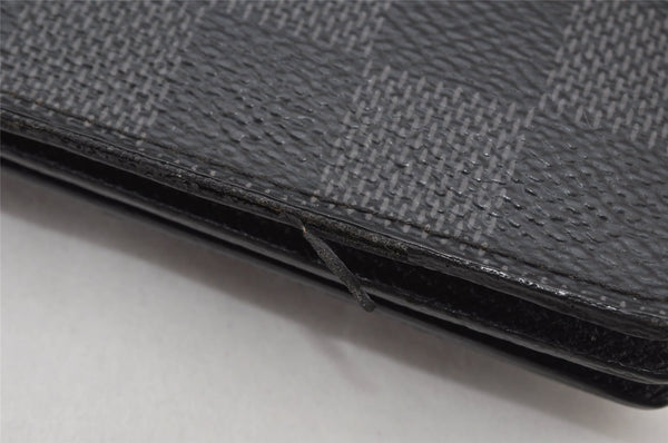 Auth Louis Vuitton Damier Graphite Portefeuille Accordeon Wallet N60023 LV 4511K