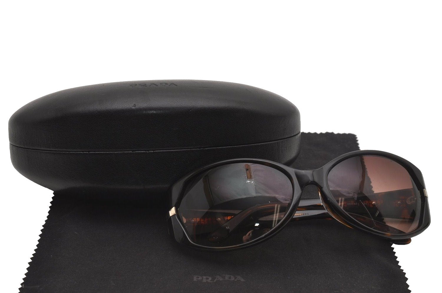 Authentic PRADA Sunglasses Vintage Tortoise Shell Plastic SPR24H Brown 4512J