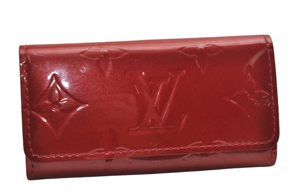 Authentic Louis Vuitton Vernis Multicles 4 Four Hooks Key Case M91976 Red 4513J