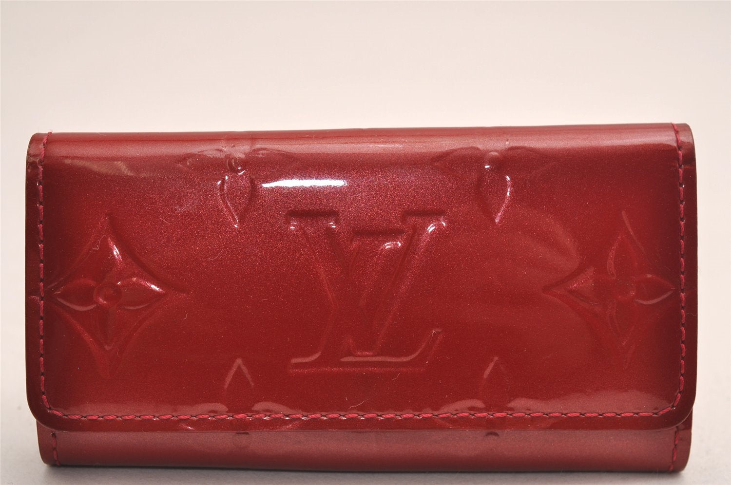 Authentic Louis Vuitton Vernis Multicles 4 Four Hooks Key Case M91976 Red 4513J