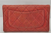 Authentic CHANEL Calf Skin Matelasse Bifold Long Wallet Purse Bordeaux CC 4513K