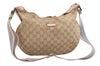 Authentic GUCCI Shoulder Cross Body Bag GG Canvas Leather 181092 Beige 4514J