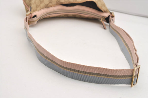 Authentic GUCCI Shoulder Cross Body Bag GG Canvas Leather 181092 Beige 4514J