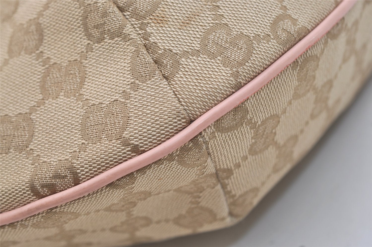 Authentic GUCCI Shoulder Cross Body Bag GG Canvas Leather 181092 Beige 4514J