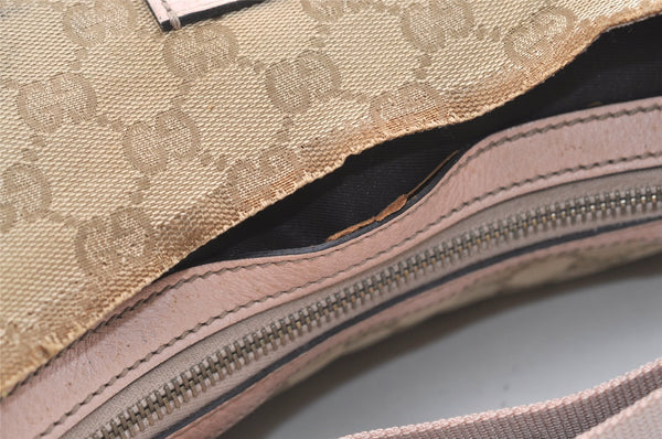 Authentic GUCCI Shoulder Cross Body Bag GG Canvas Leather 181092 Beige 4514J