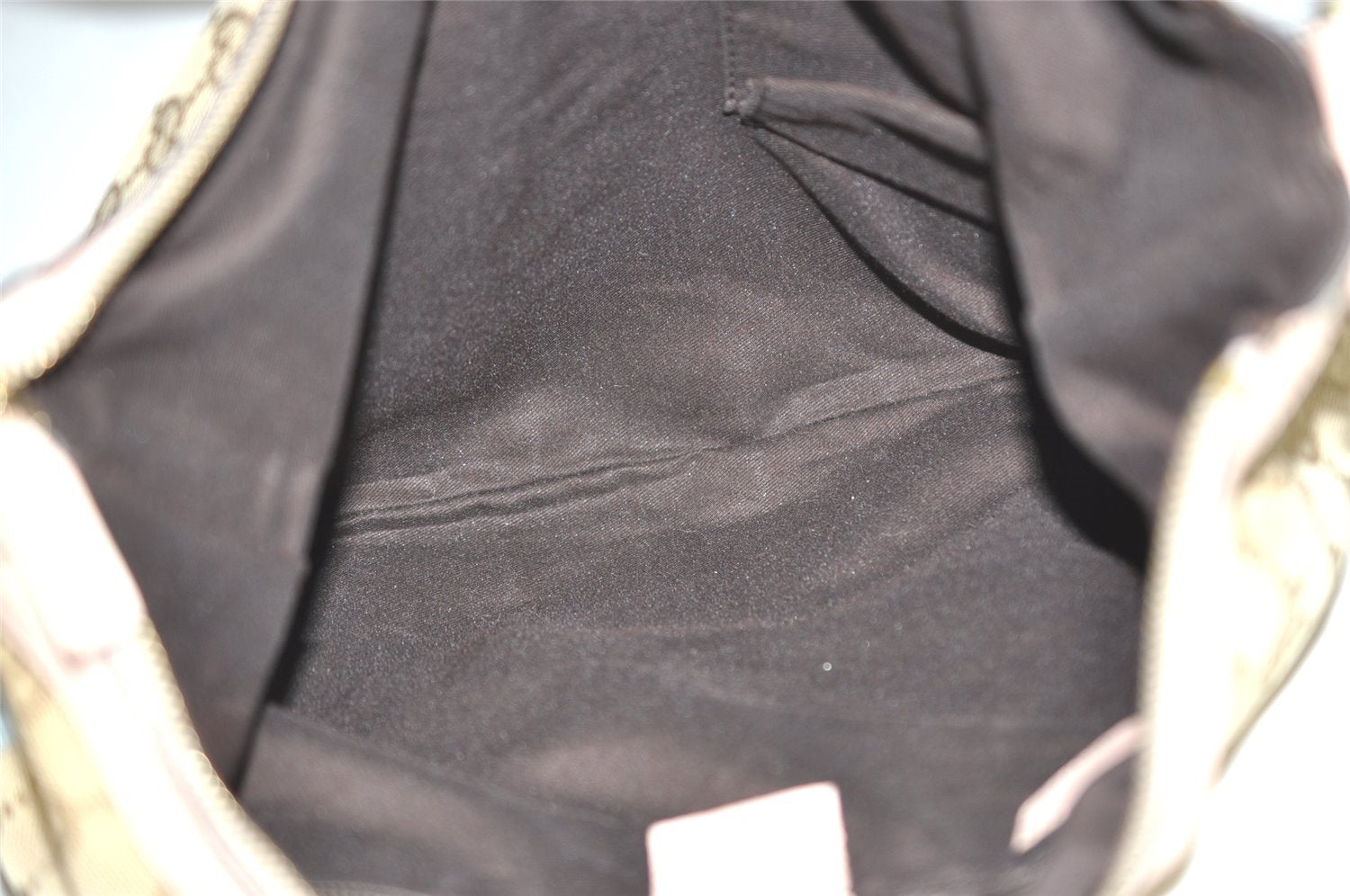 Authentic GUCCI Shoulder Cross Body Bag GG Canvas Leather 181092 Beige 4514J