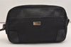 Authentic GUCCI Guccissima Nylon GG Leather Clutch Hand Bag 162782 Black 4515J