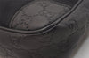 Authentic GUCCI Guccissima Nylon GG Leather Clutch Hand Bag 162782 Black 4515J