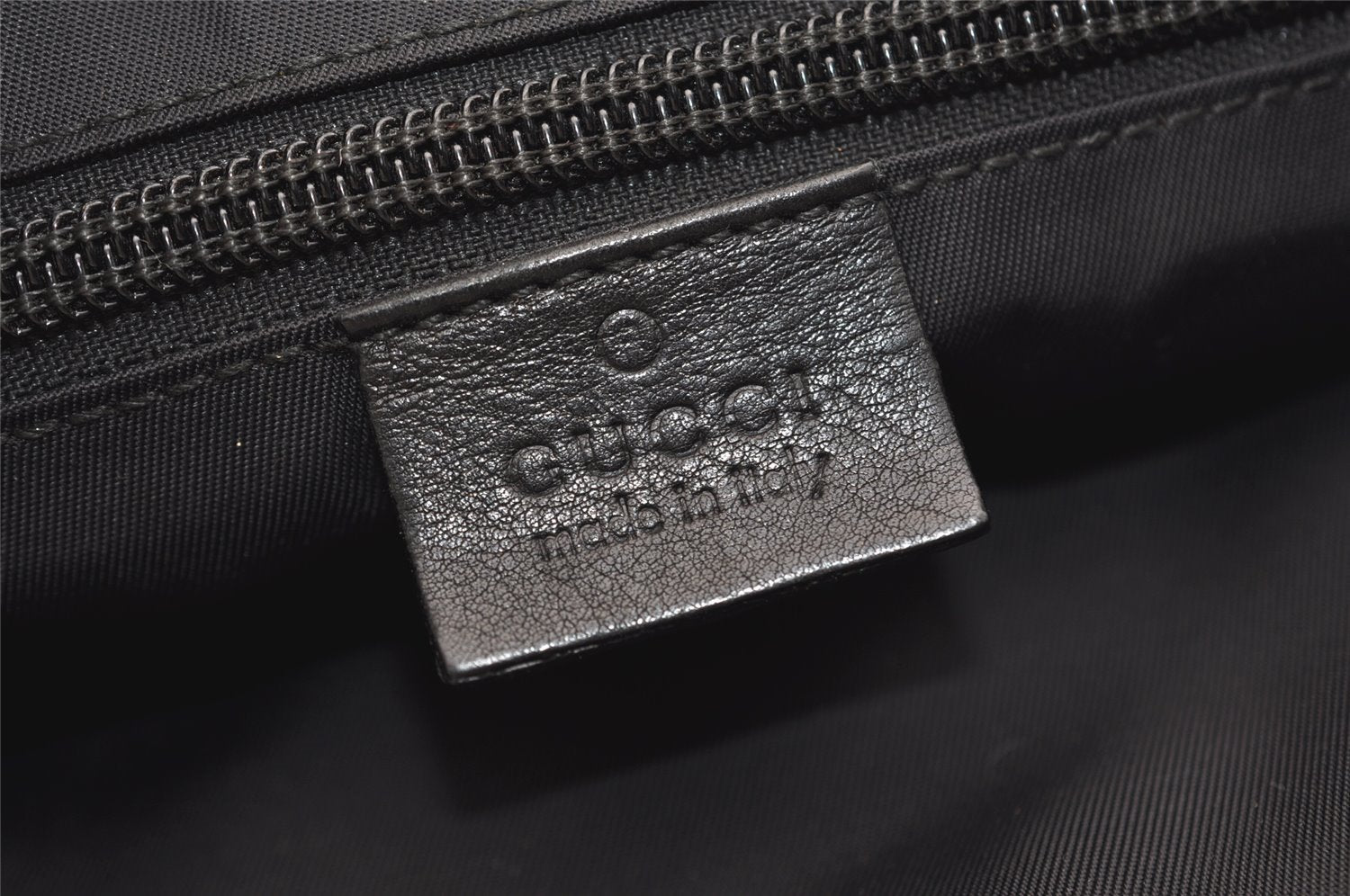 Authentic GUCCI Guccissima Nylon GG Leather Clutch Hand Bag 162782 Black 4515J