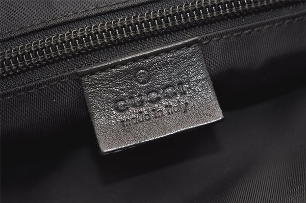 Authentic GUCCI Guccissima Nylon GG Leather Clutch Hand Bag 162782 Black 4515J