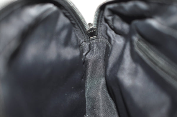 Authentic GUCCI Guccissima Nylon GG Leather Clutch Hand Bag 162782 Black 4515J