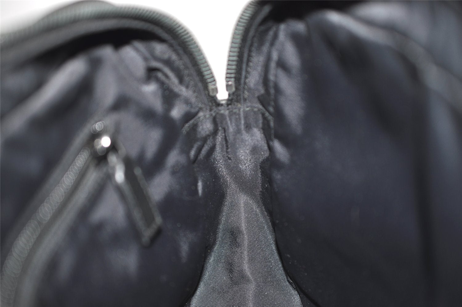 Authentic GUCCI Guccissima Nylon GG Leather Clutch Hand Bag 162782 Black 4515J