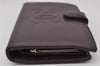 Authentic CHANEL Caviar Skin CC Logo Long Wallet Purse Bordeaux Red Box 4515K