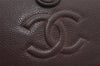 Authentic CHANEL Caviar Skin CC Logo Long Wallet Purse Bordeaux Red Box 4515K