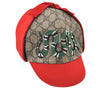 Authentic GUCCI Vintage Kids Cap GG PVC Size L Brown Red 4516K
