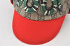 Authentic GUCCI Vintage Kids Cap GG PVC Size L Brown Red 4516K