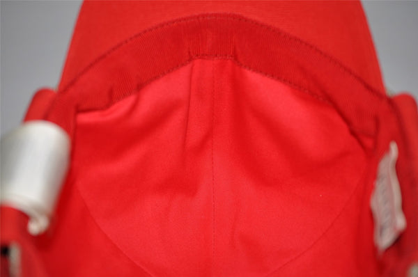Authentic GUCCI Vintage Kids Cap GG PVC Size L Brown Red 4516K
