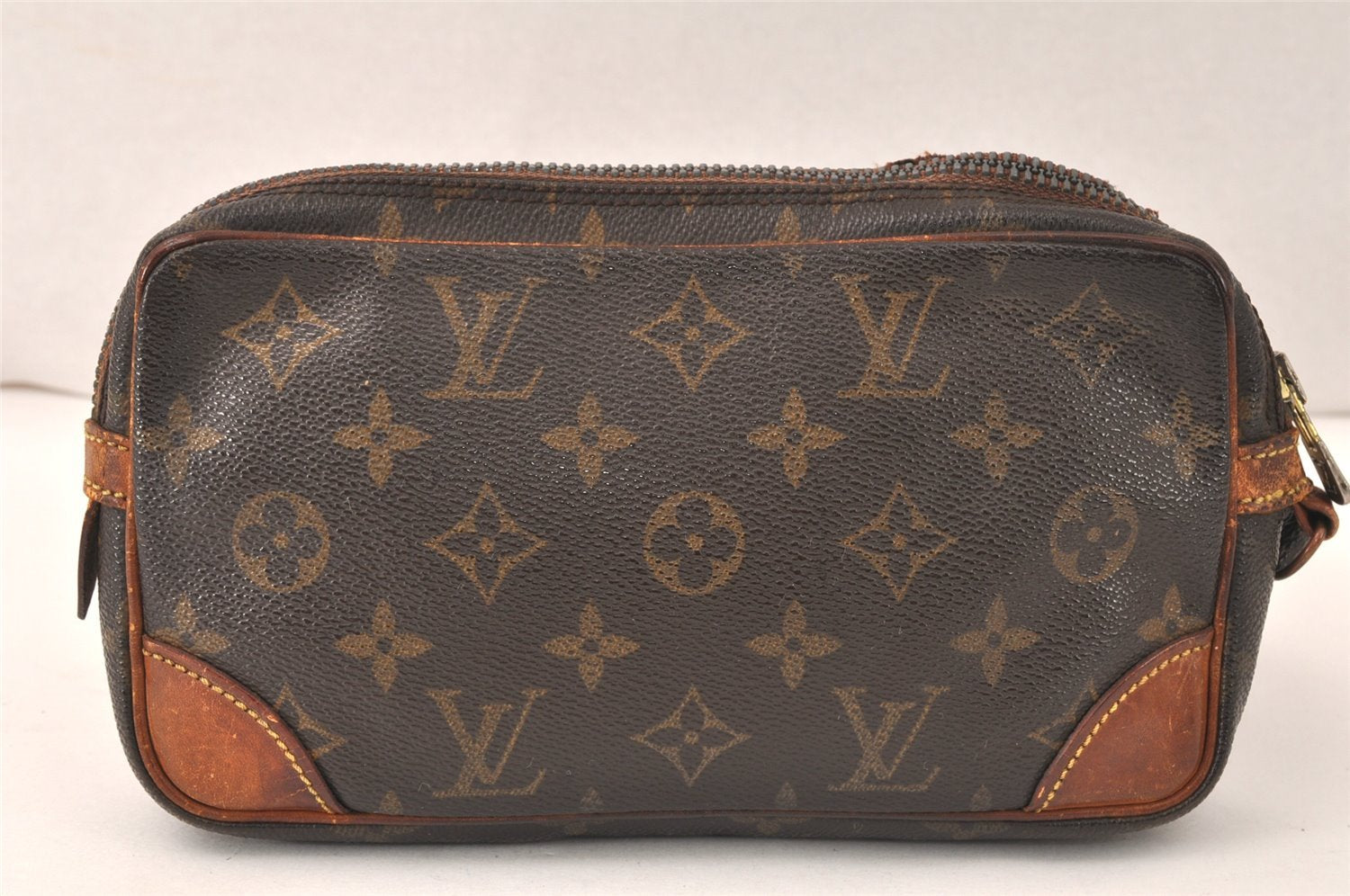 Auth Louis Vuitton Monogram Marly Dragonne PM Clutch Bag Old Model Junk 4517K