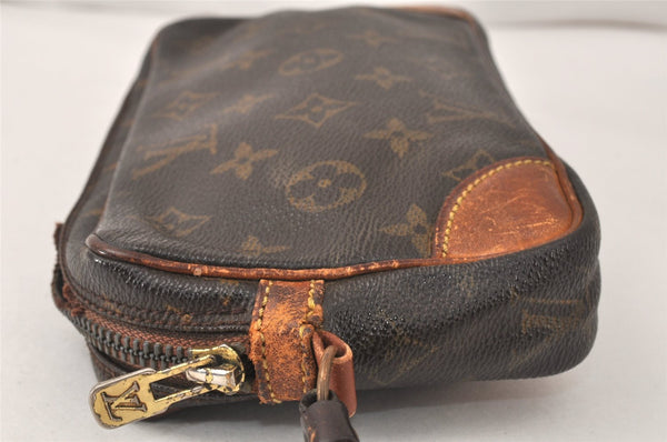 Auth Louis Vuitton Monogram Marly Dragonne PM Clutch Bag Old Model Junk 4517K