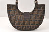 Authentic FENDI Vintage Zucca Shoulder Hand Bag Purse Canvas Leather Brown 4519K