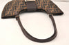 Authentic FENDI Vintage Zucca Shoulder Hand Bag Purse Canvas Leather Brown 4519K