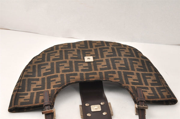 Authentic FENDI Vintage Zucca Shoulder Hand Bag Purse Canvas Leather Brown 4519K