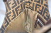 Authentic FENDI Vintage Zucca Shoulder Hand Bag Purse Canvas Leather Brown 4519K