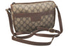 Authentic GUCCI Shoulder Cross Body Bag Purse GG PVC Leather Brown Junk 4520K
