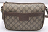 Authentic GUCCI Shoulder Cross Body Bag Purse GG PVC Leather Brown Junk 4520K