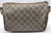 Authentic GUCCI Shoulder Cross Body Bag Purse GG PVC Leather Brown Junk 4520K