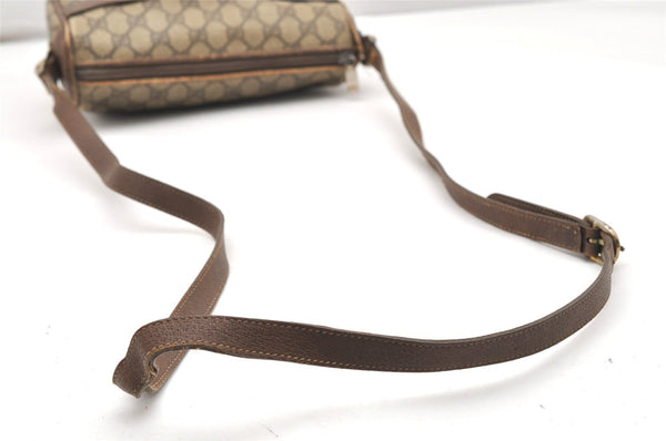 Authentic GUCCI Shoulder Cross Body Bag Purse GG PVC Leather Brown Junk 4520K