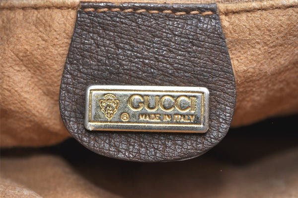 Authentic GUCCI Shoulder Cross Body Bag Purse GG PVC Leather Brown Junk 4520K